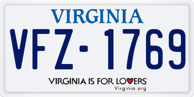 VA license plate VFZ1769