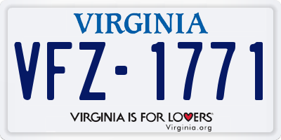 VA license plate VFZ1771