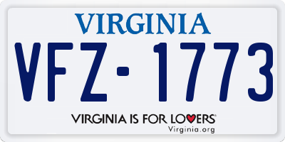 VA license plate VFZ1773