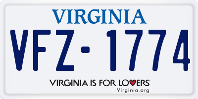 VA license plate VFZ1774