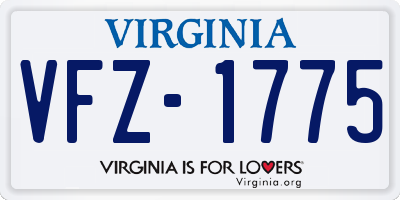 VA license plate VFZ1775