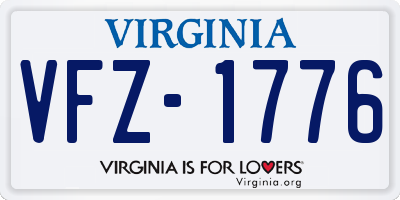 VA license plate VFZ1776