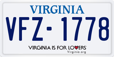 VA license plate VFZ1778