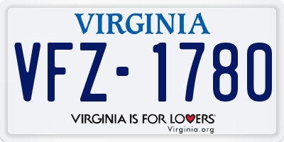 VA license plate VFZ1780