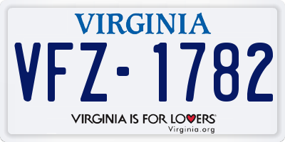 VA license plate VFZ1782
