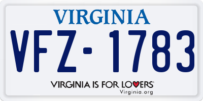 VA license plate VFZ1783