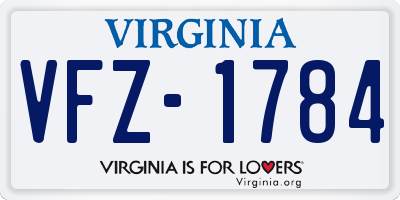 VA license plate VFZ1784