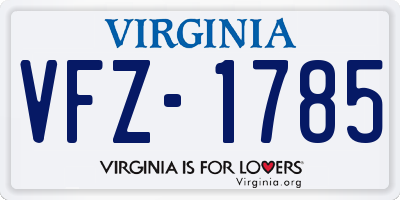VA license plate VFZ1785
