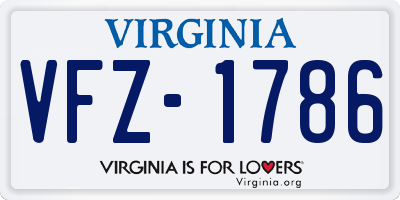 VA license plate VFZ1786