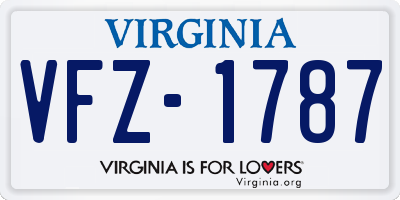 VA license plate VFZ1787