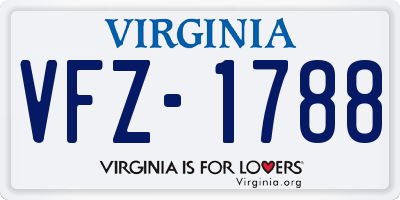VA license plate VFZ1788