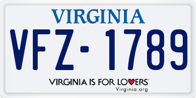 VA license plate VFZ1789