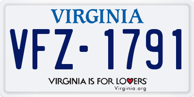 VA license plate VFZ1791