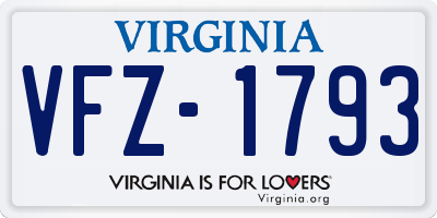 VA license plate VFZ1793