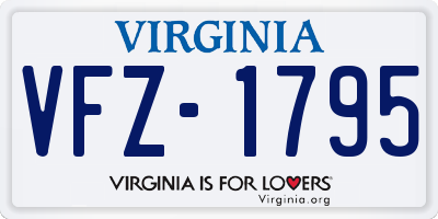 VA license plate VFZ1795