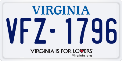 VA license plate VFZ1796