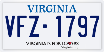 VA license plate VFZ1797