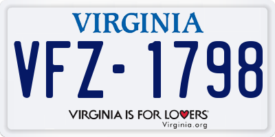 VA license plate VFZ1798