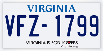 VA license plate VFZ1799