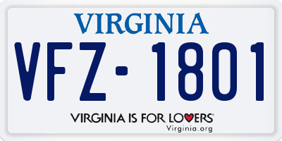 VA license plate VFZ1801