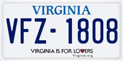 VA license plate VFZ1808