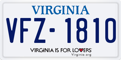 VA license plate VFZ1810