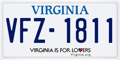 VA license plate VFZ1811