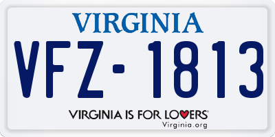 VA license plate VFZ1813