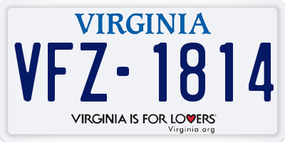 VA license plate VFZ1814