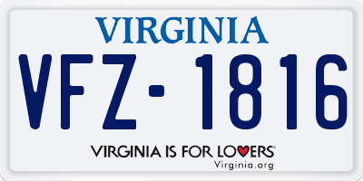 VA license plate VFZ1816
