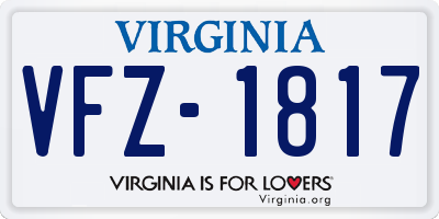 VA license plate VFZ1817