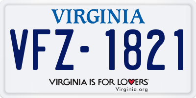 VA license plate VFZ1821