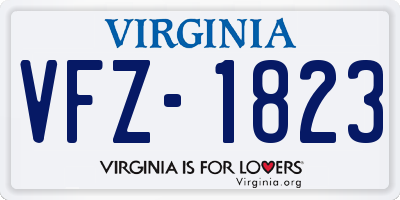 VA license plate VFZ1823