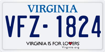 VA license plate VFZ1824