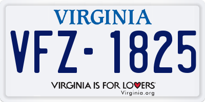 VA license plate VFZ1825