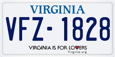 VA license plate VFZ1828