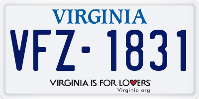 VA license plate VFZ1831