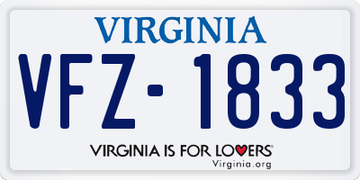 VA license plate VFZ1833