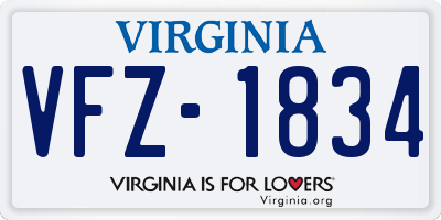 VA license plate VFZ1834