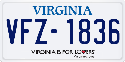 VA license plate VFZ1836