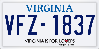VA license plate VFZ1837