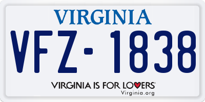 VA license plate VFZ1838