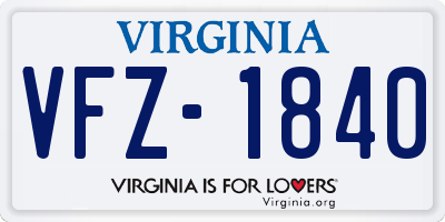 VA license plate VFZ1840
