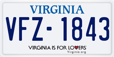 VA license plate VFZ1843