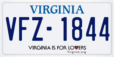 VA license plate VFZ1844