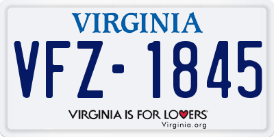 VA license plate VFZ1845