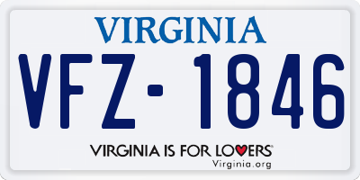 VA license plate VFZ1846