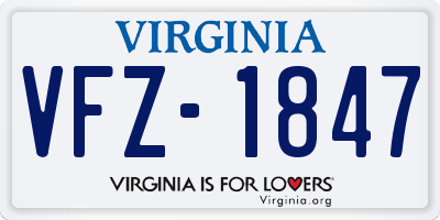 VA license plate VFZ1847