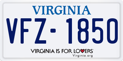 VA license plate VFZ1850