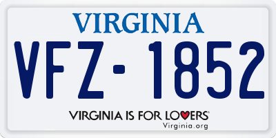 VA license plate VFZ1852